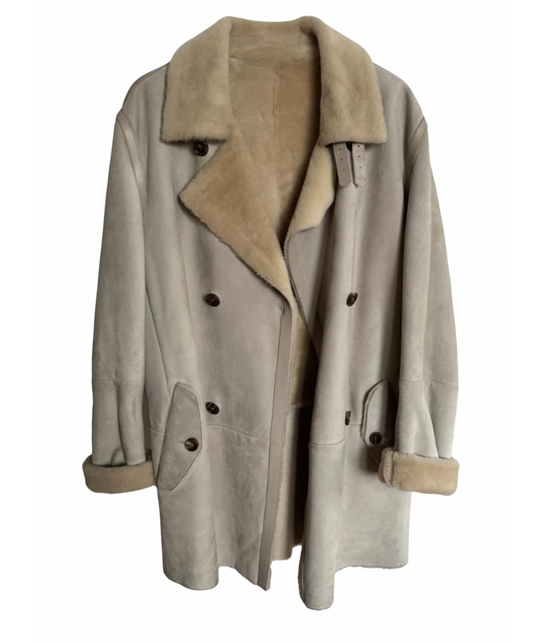 BALLY Бежевая замшевая дубленка/шуба, фото 5