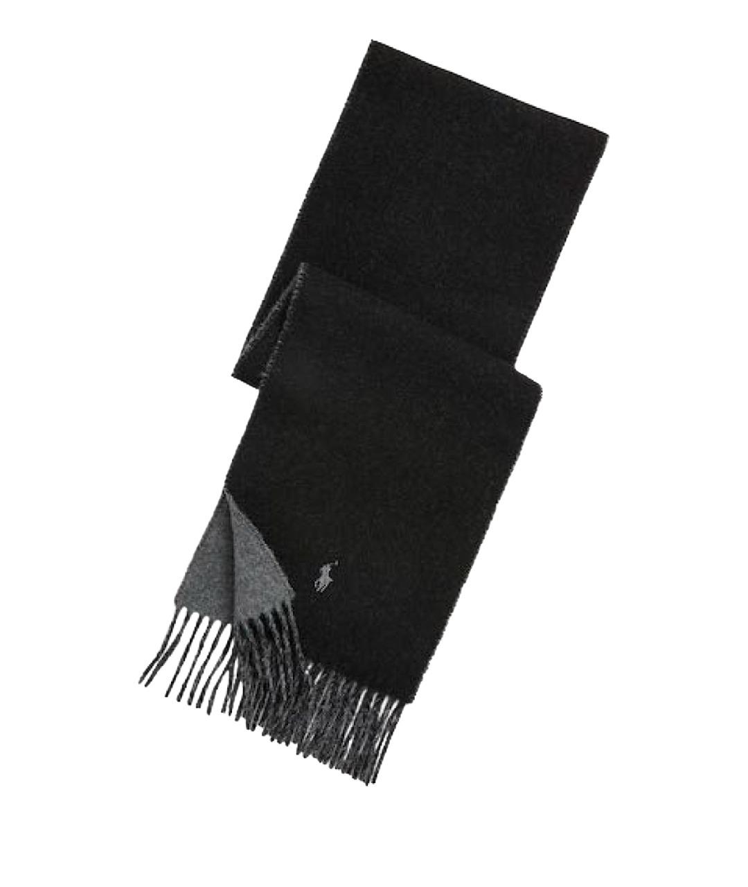 POLO RALPH LAUREN Черный шерстяной шарф, фото 1