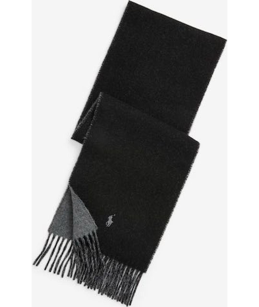 POLO RALPH LAUREN Черный шерстяной шарф, фото 3