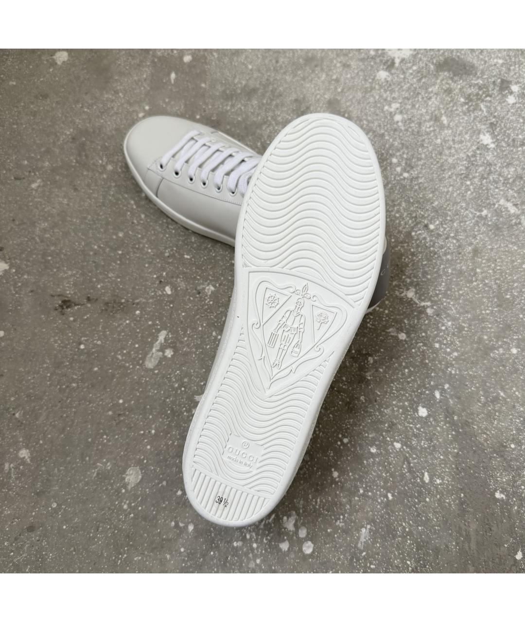GUCCI Белые кожаные кеды, фото 7
