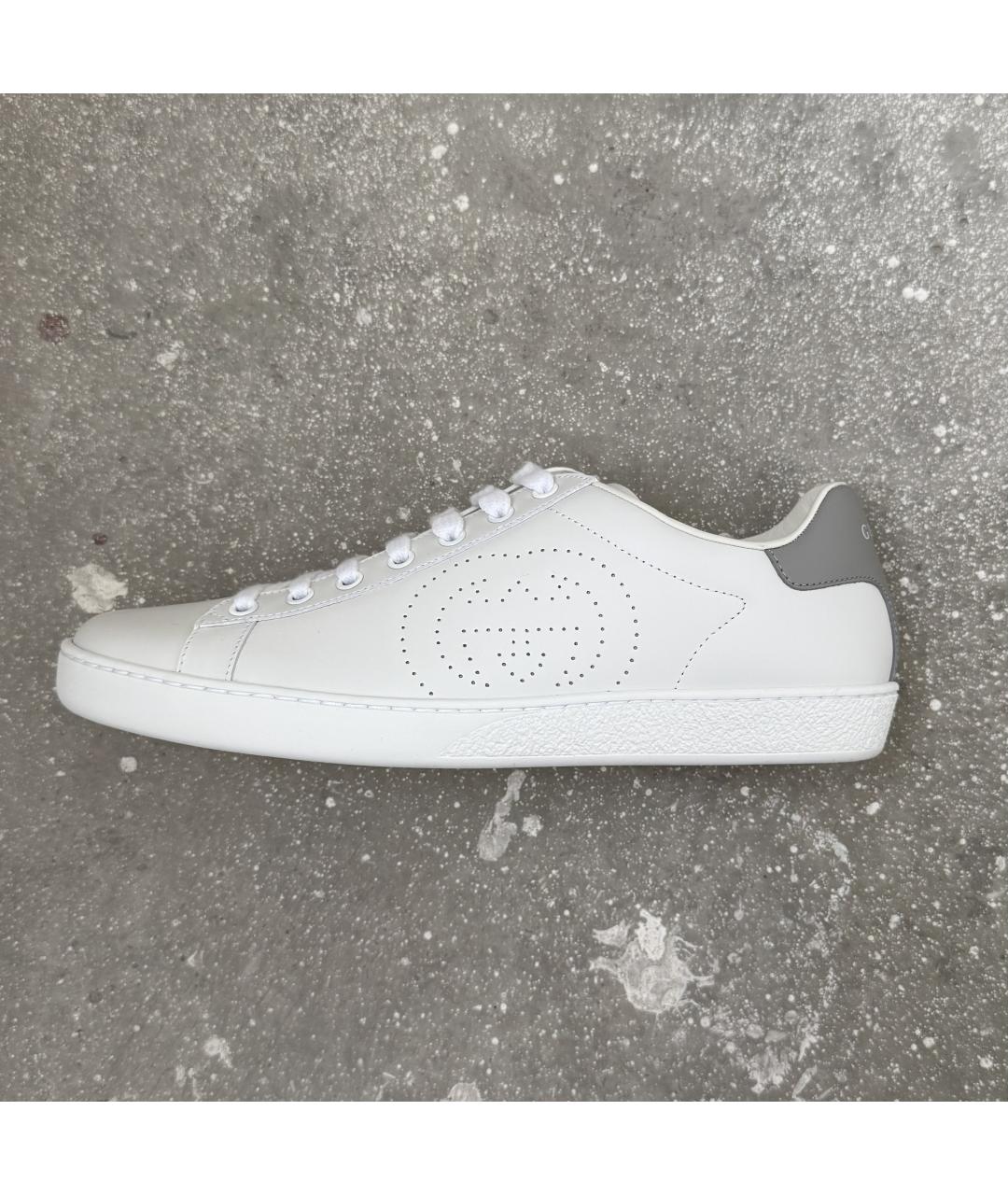 GUCCI Белые кожаные кеды, фото 10