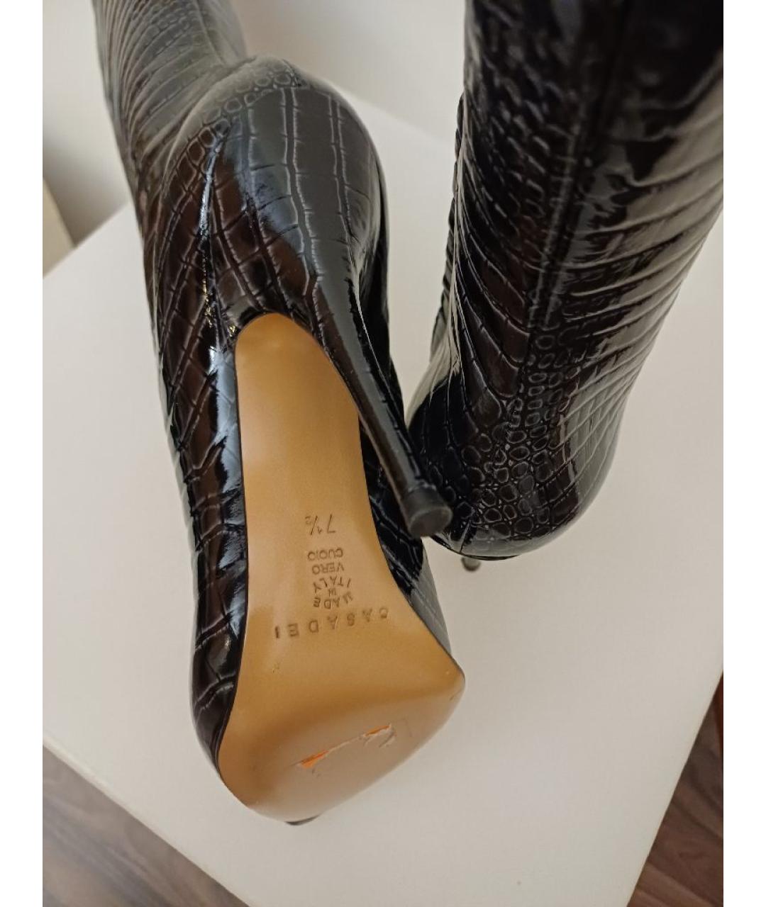 CASADEI Темно-синие сапоги из лакированной кожи, фото 9