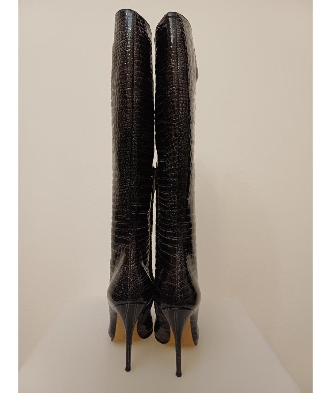 CASADEI Темно-синие сапоги из лакированной кожи, фото 8