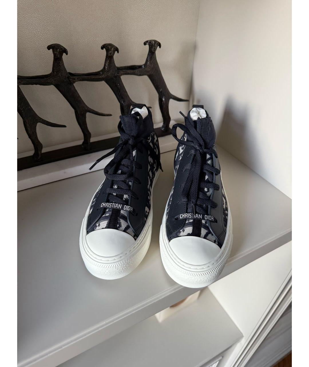 CHRISTIAN DIOR Темно-синие текстильные кеды, фото 2