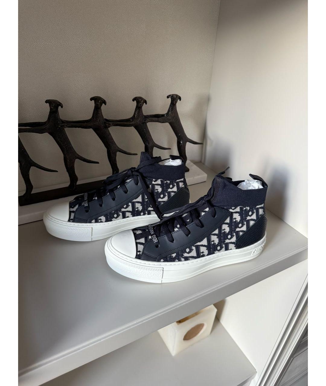 CHRISTIAN DIOR Темно-синие текстильные кеды, фото 5