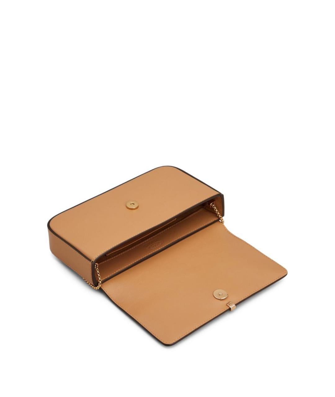 TOD'S Бежевая кожаная сумка через плечо, фото 3