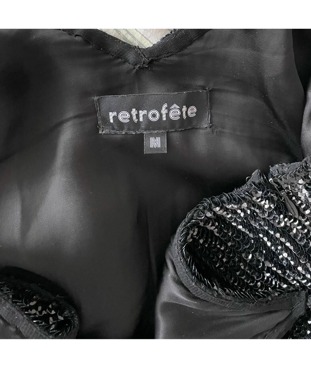 Retrofete Черное вискозное коктейльное платье, фото 5