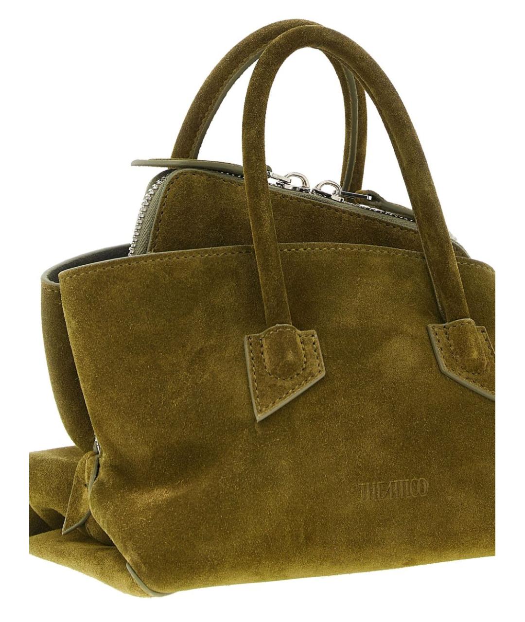 THE ATTICO Хаки замшевая сумка тоут, фото 2