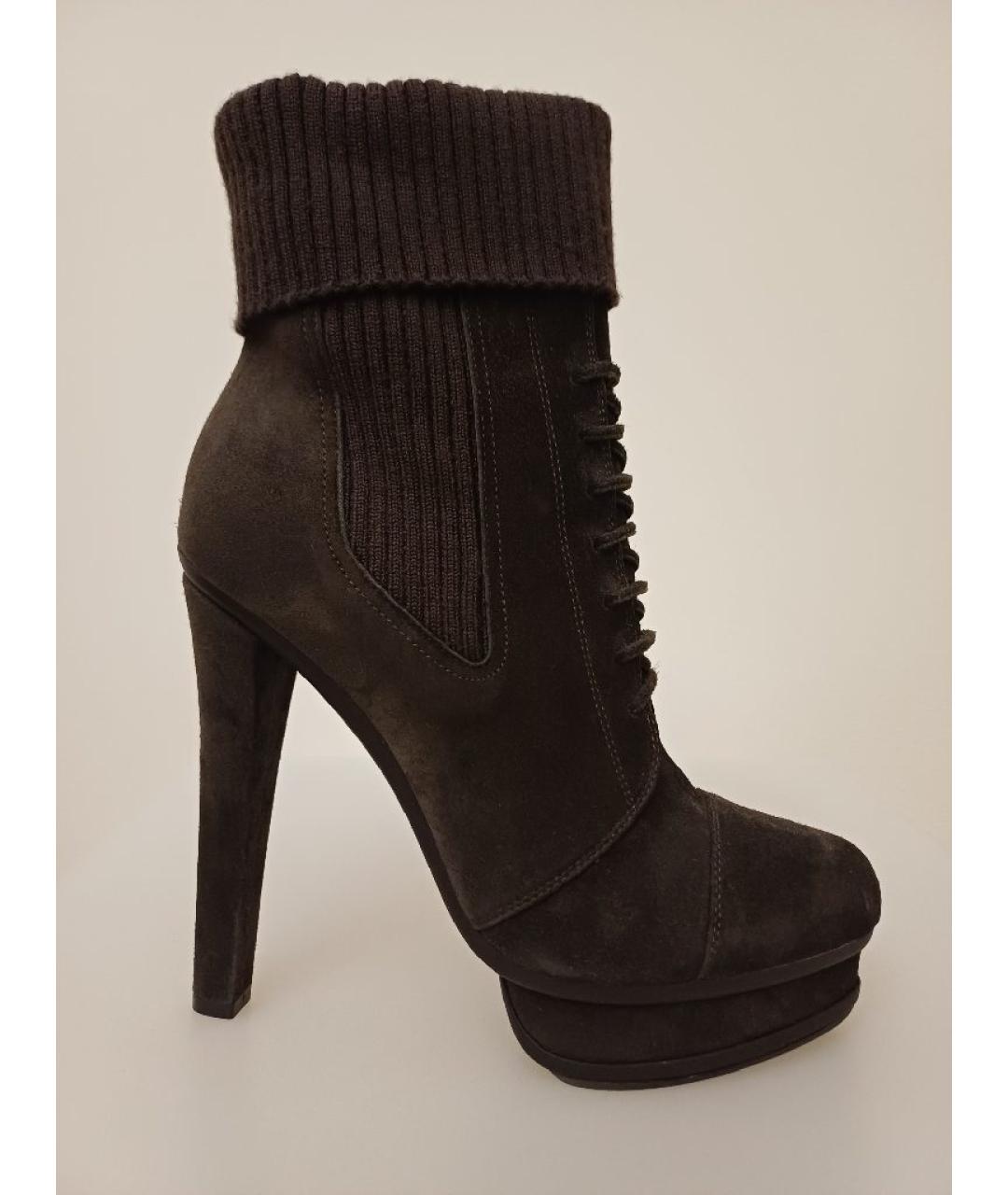 LE SILLA Коричневые замшевые ботильоны, фото 10