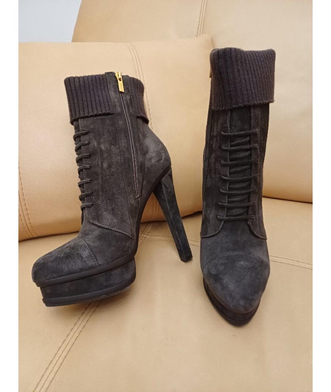 LE SILLA Коричневые замшевые ботильоны, фото 4