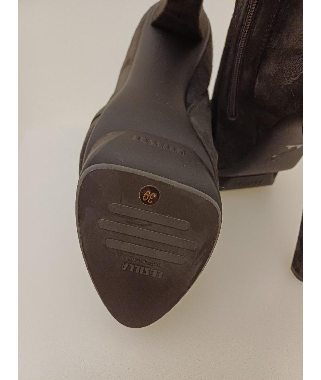 LE SILLA Коричневые замшевые ботильоны, фото 9