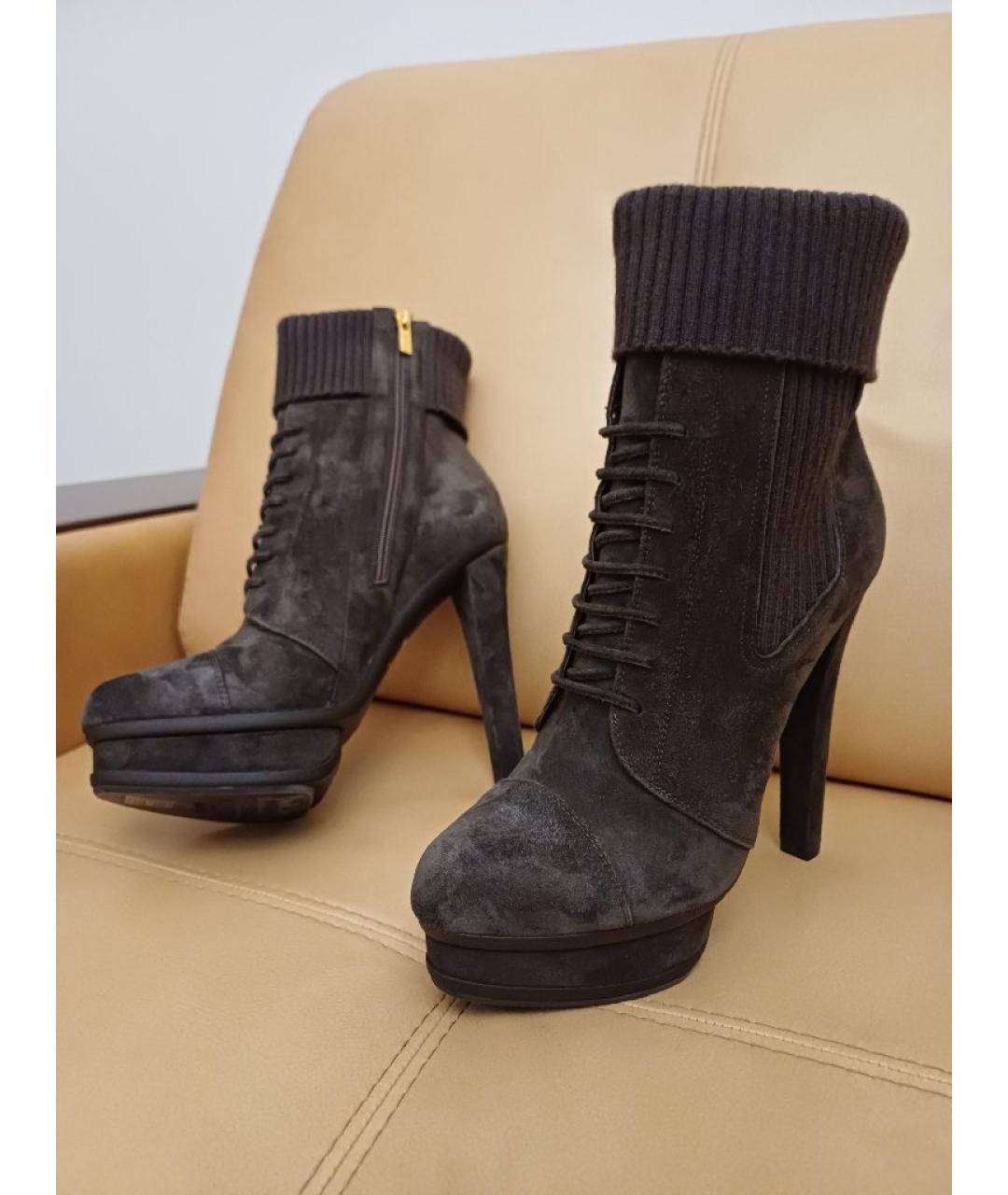 LE SILLA Коричневые замшевые ботильоны, фото 6