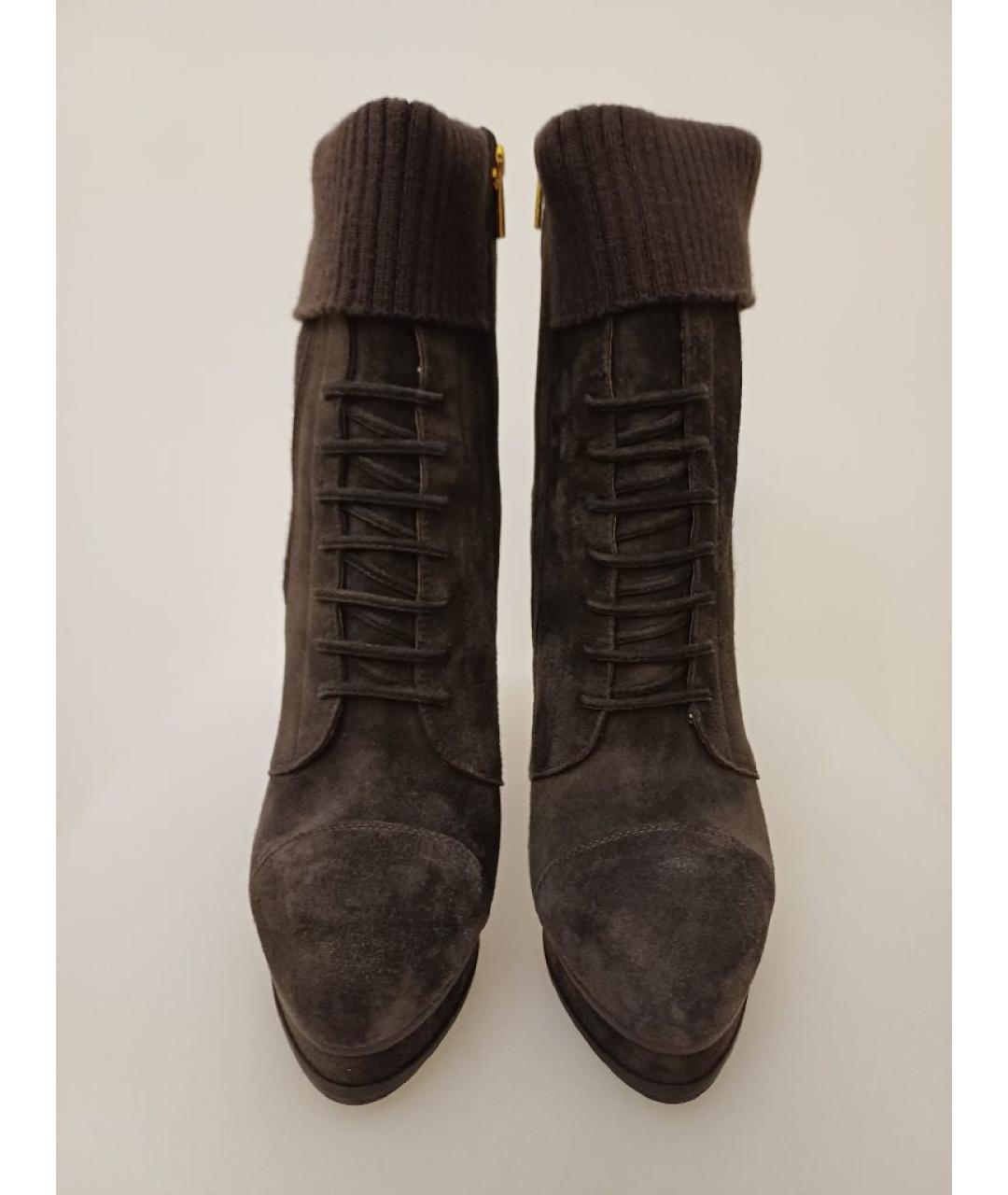 LE SILLA Коричневые замшевые ботильоны, фото 7