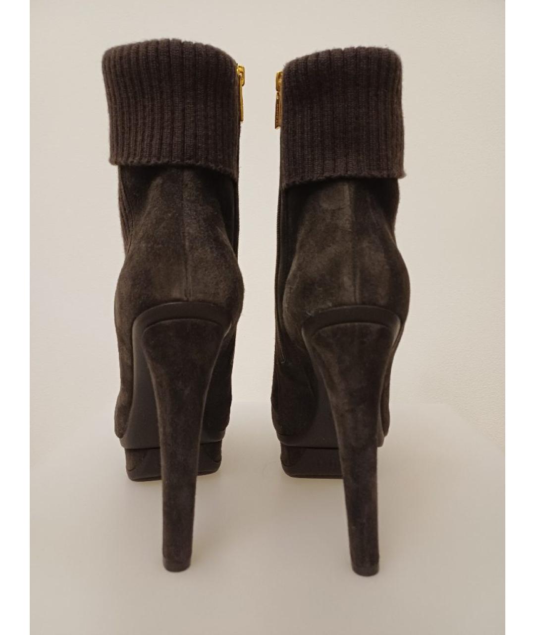 LE SILLA Коричневые замшевые ботильоны, фото 8