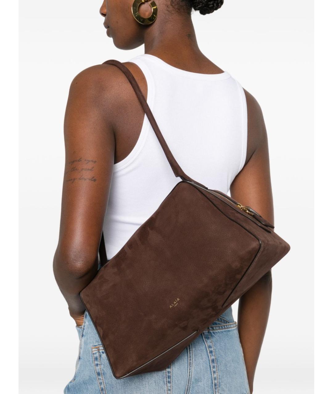 ALAIA Коричневая замшевая сумка через плечо, фото 2