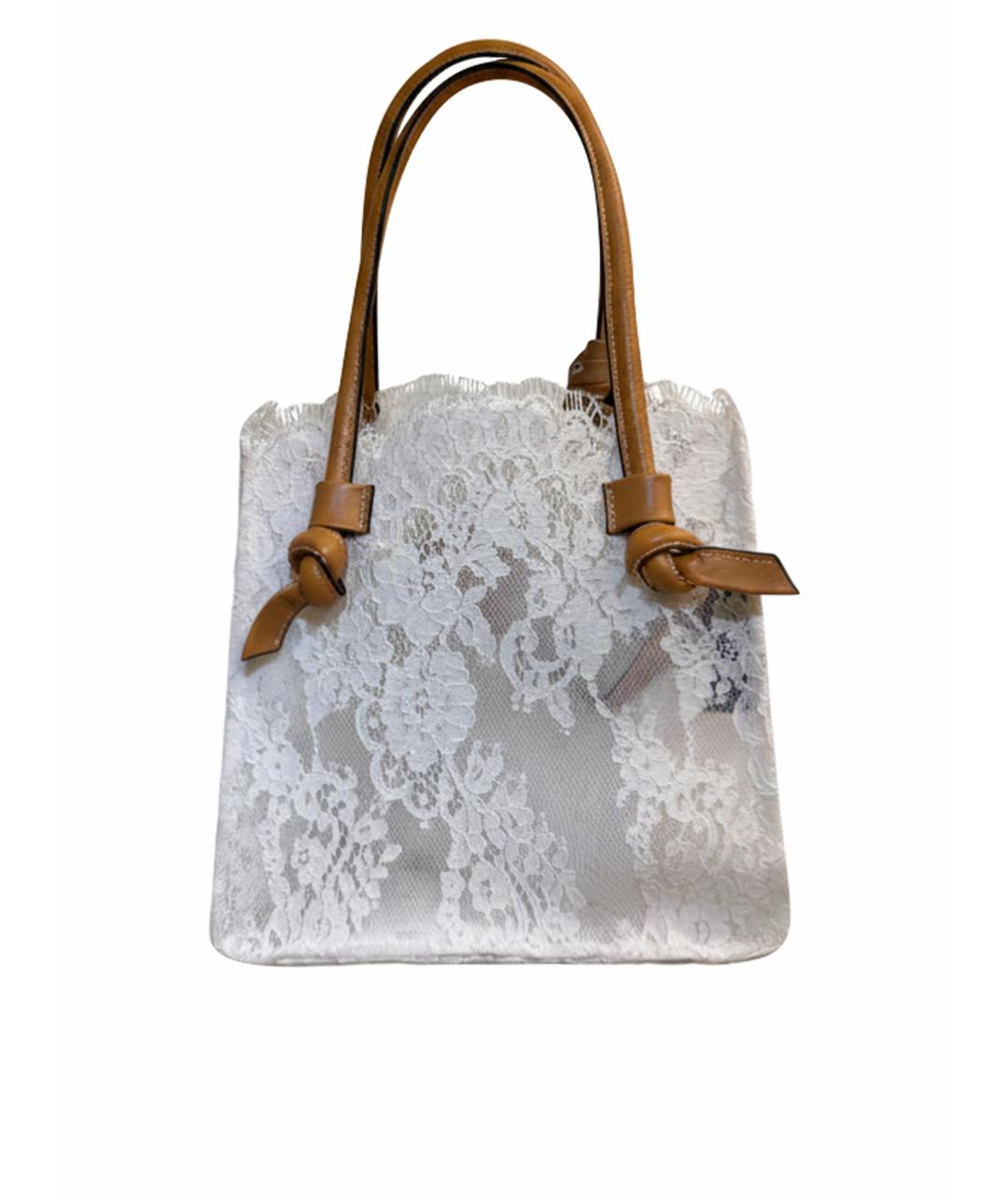 ERMANNO SCERVINO Белая тканевая сумка тоут, фото 1