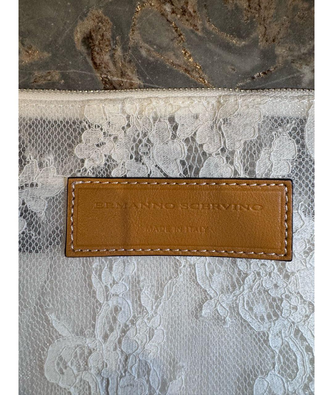 ERMANNO SCERVINO Белая тканевая сумка тоут, фото 6