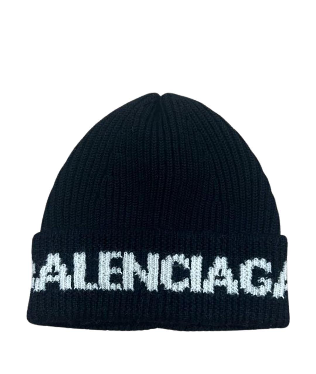 BALENCIAGA Черная шерстяная шапка, фото 1