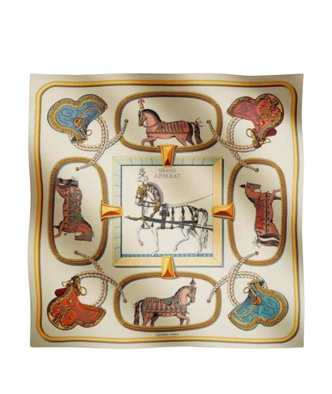 HERMES Мульти шелковый платок, фото 1