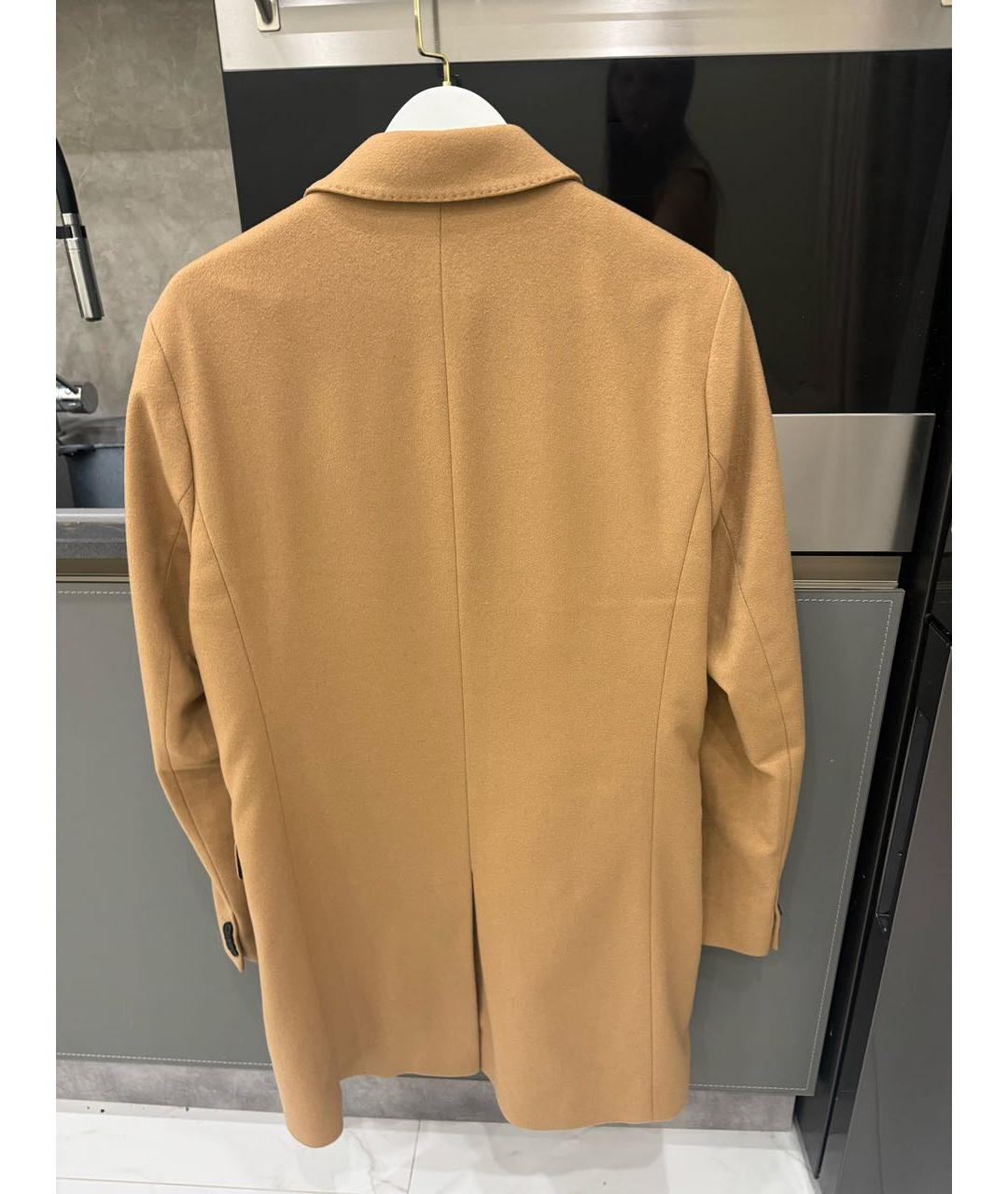 HUGO Горчичное шерстяное пальто, фото 2