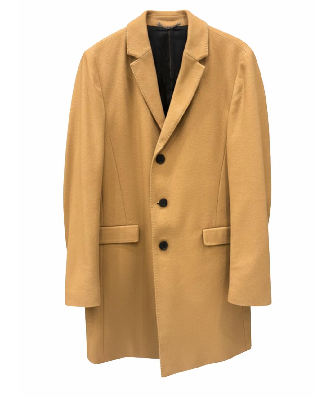 HUGO Горчичное шерстяное пальто, фото 1