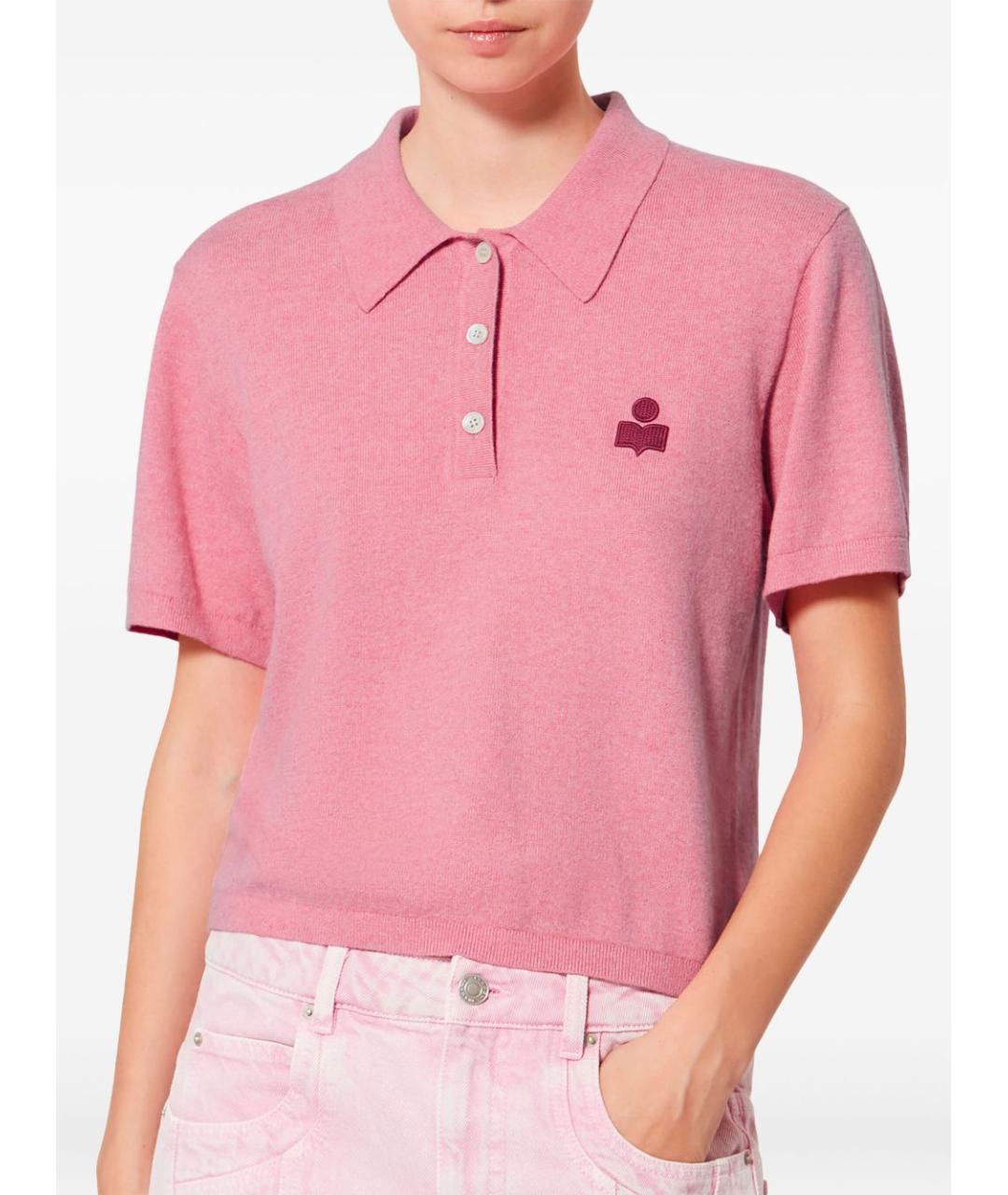 ISABEL MARANT ETOILE Розовая хлопковая футболка, фото 3