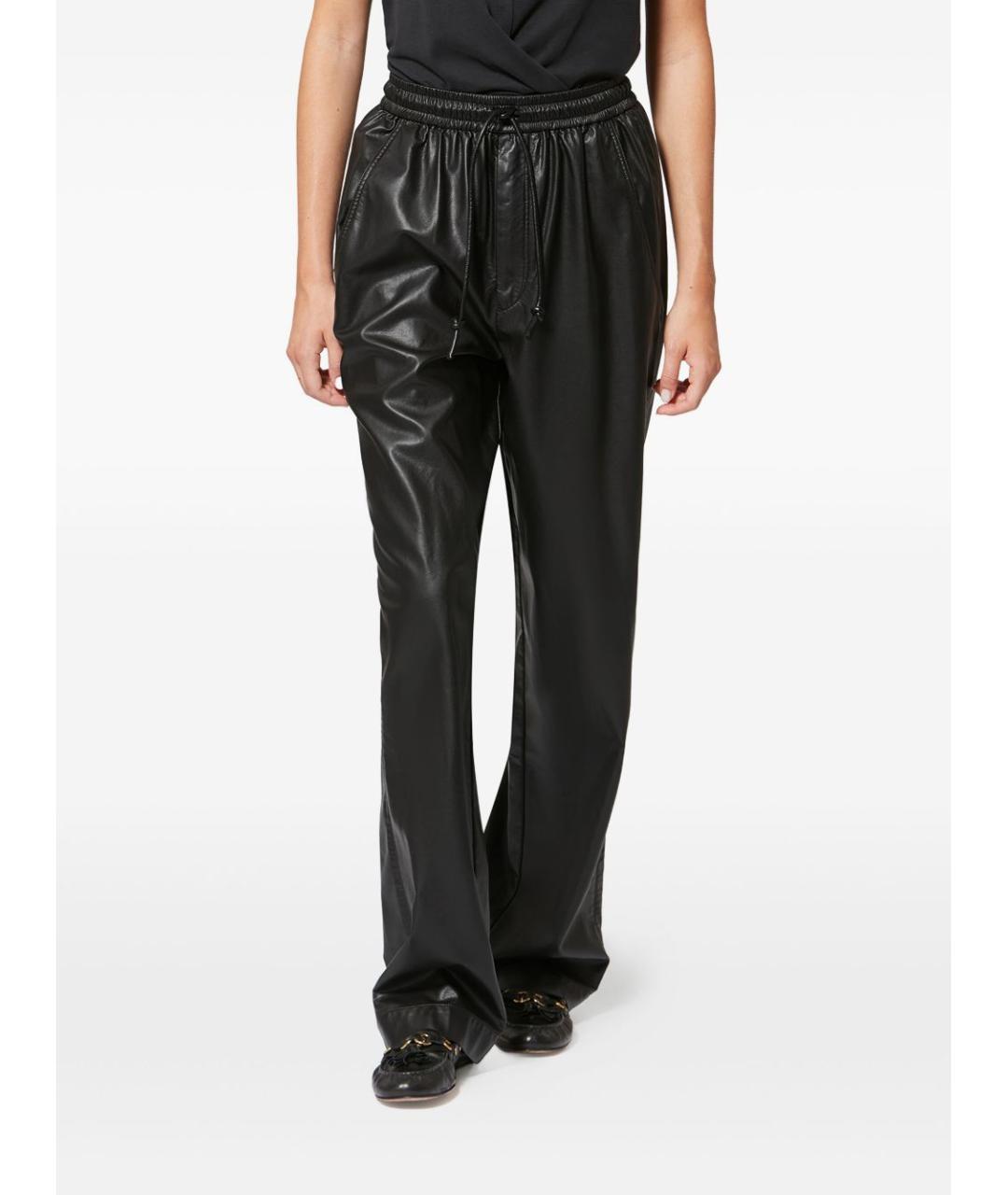 ISABEL MARANT ETOILE Черные полиэстеровые прямые брюки, фото 2