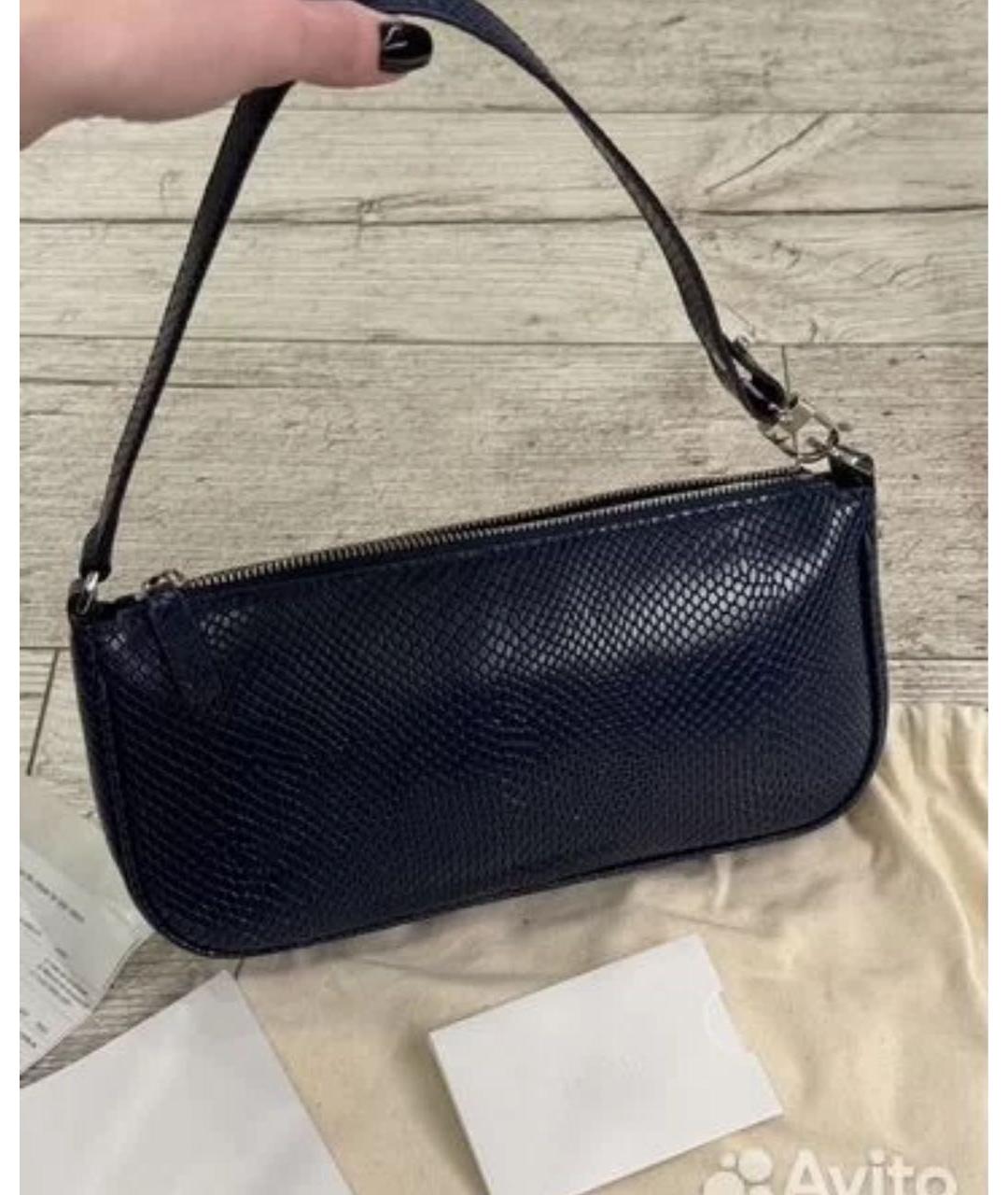 BY FAR Темно-синяя кожаная сумка с короткими ручками, фото 5