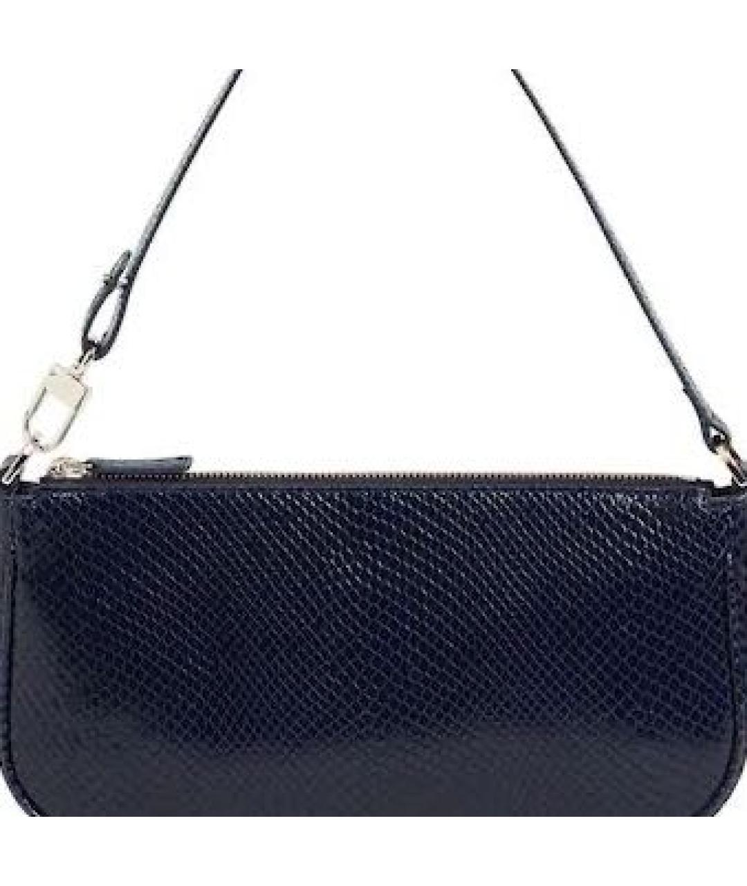 BY FAR Темно-синяя кожаная сумка с короткими ручками, фото 2