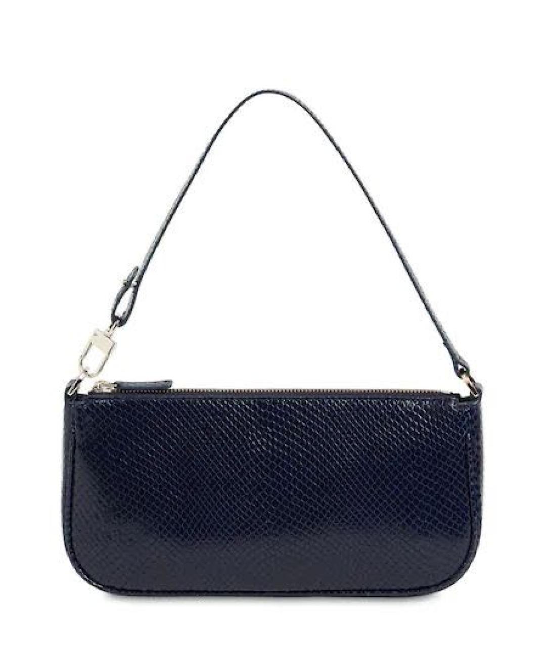 BY FAR Темно-синяя кожаная сумка с короткими ручками, фото 3