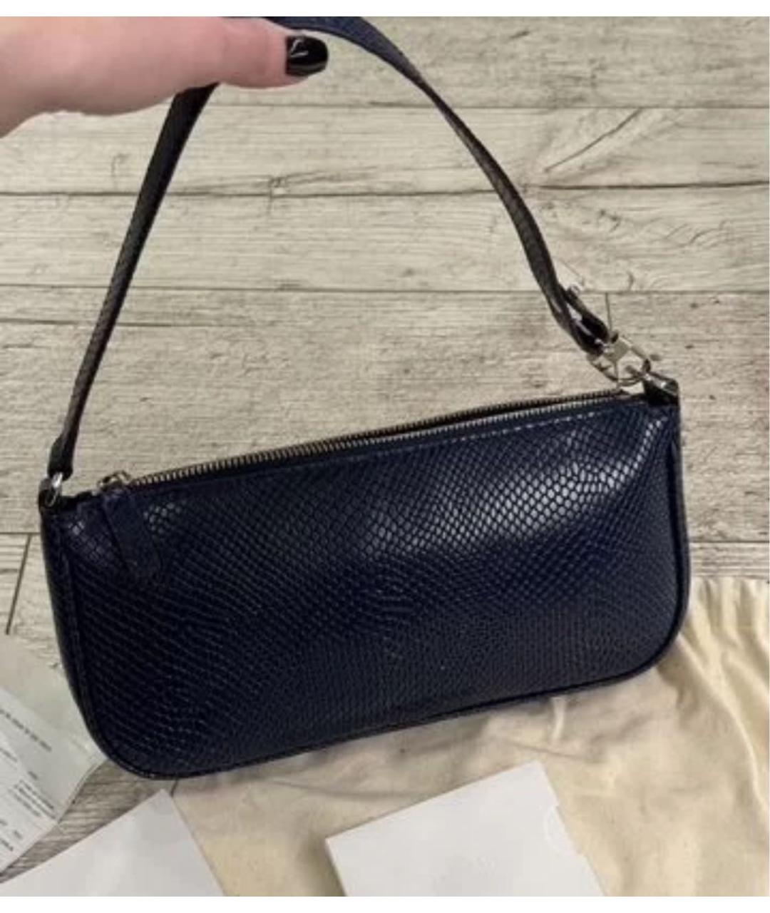 BY FAR Темно-синяя кожаная сумка с короткими ручками, фото 4