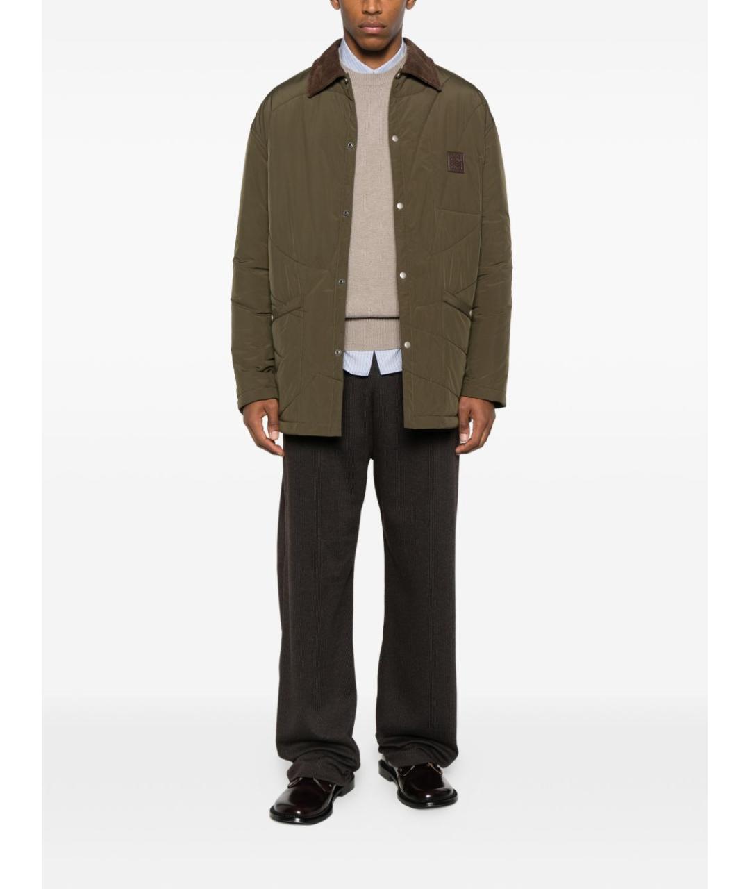 LOEWE Зеленые полиэстеровое пальто, фото 4