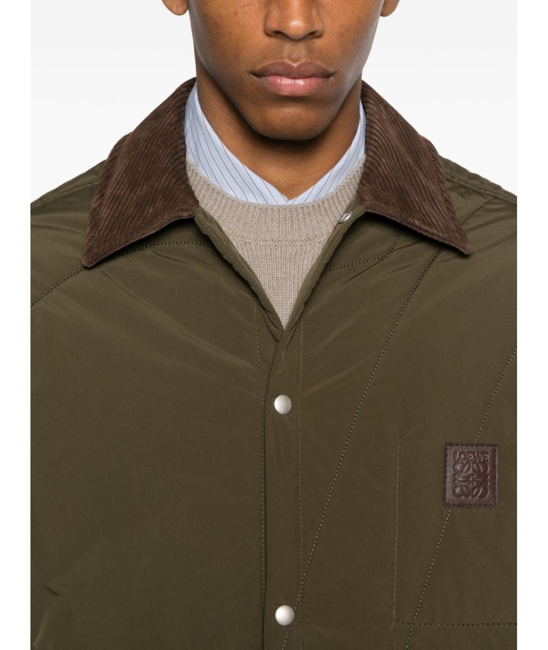 LOEWE Зеленые полиэстеровое пальто, фото 2
