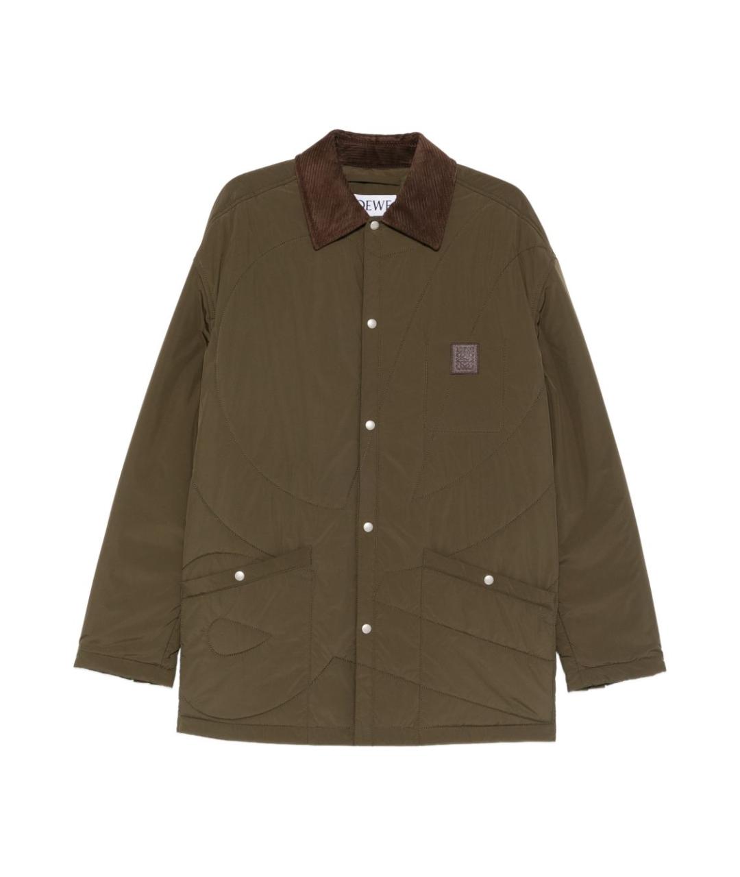 LOEWE Зеленые полиэстеровое пальто, фото 1