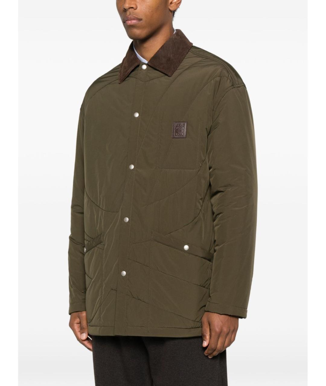 LOEWE Зеленые полиэстеровое пальто, фото 3