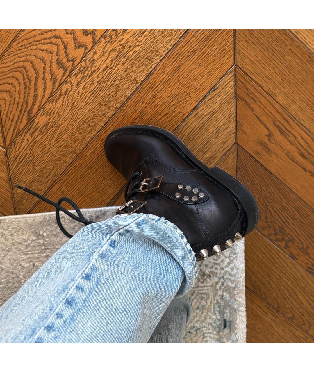 SAINT LAURENT Черные кожаные ботинки, фото 7