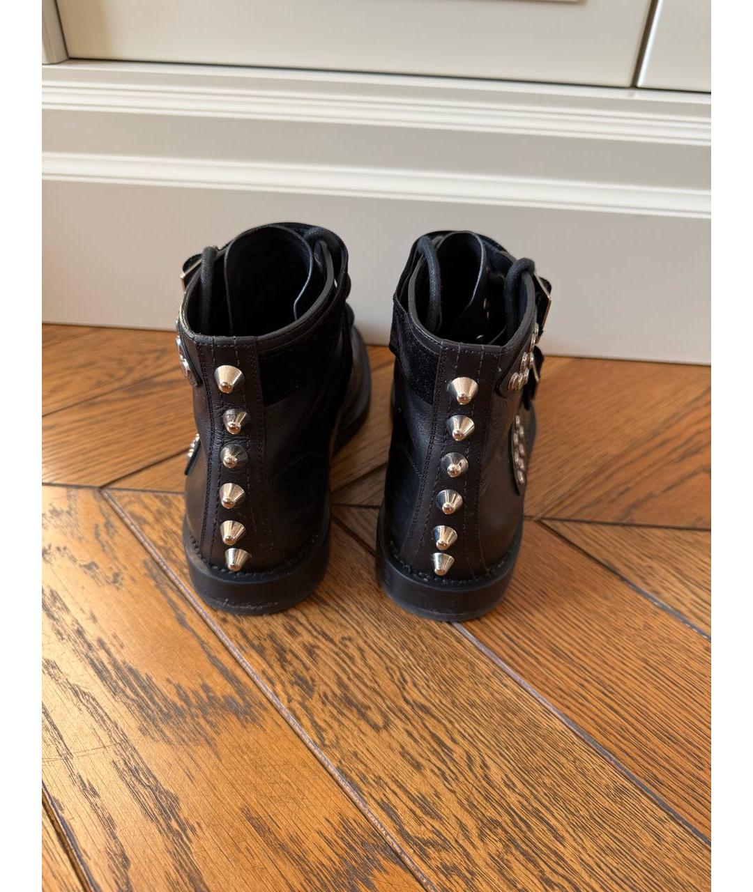 SAINT LAURENT Черные кожаные ботинки, фото 3