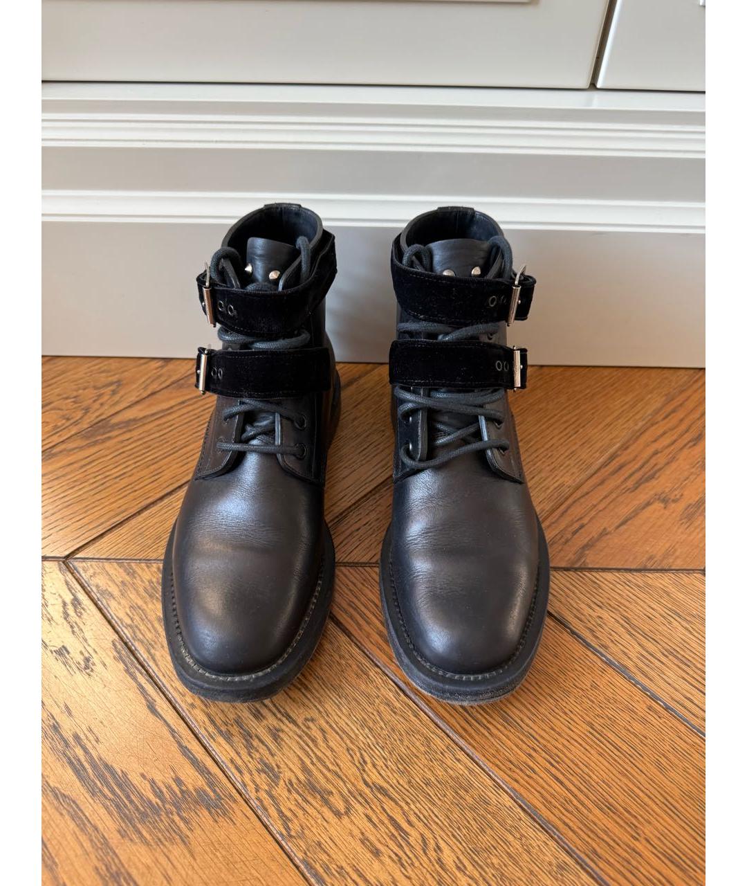 SAINT LAURENT Черные кожаные ботинки, фото 2