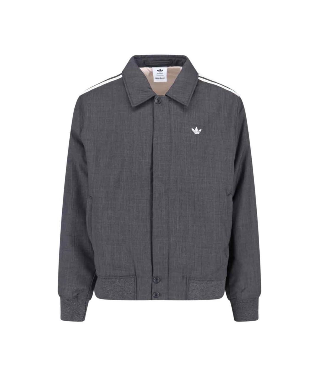 ADIDAS Серая полиэстеровая куртка, фото 1