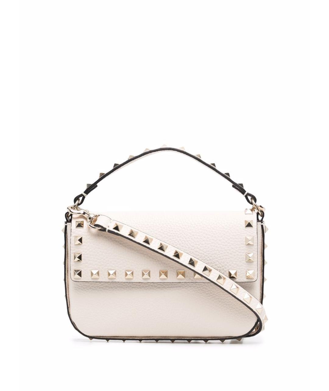 VALENTINO Бежевая кожаная сумка с короткими ручками, фото 1