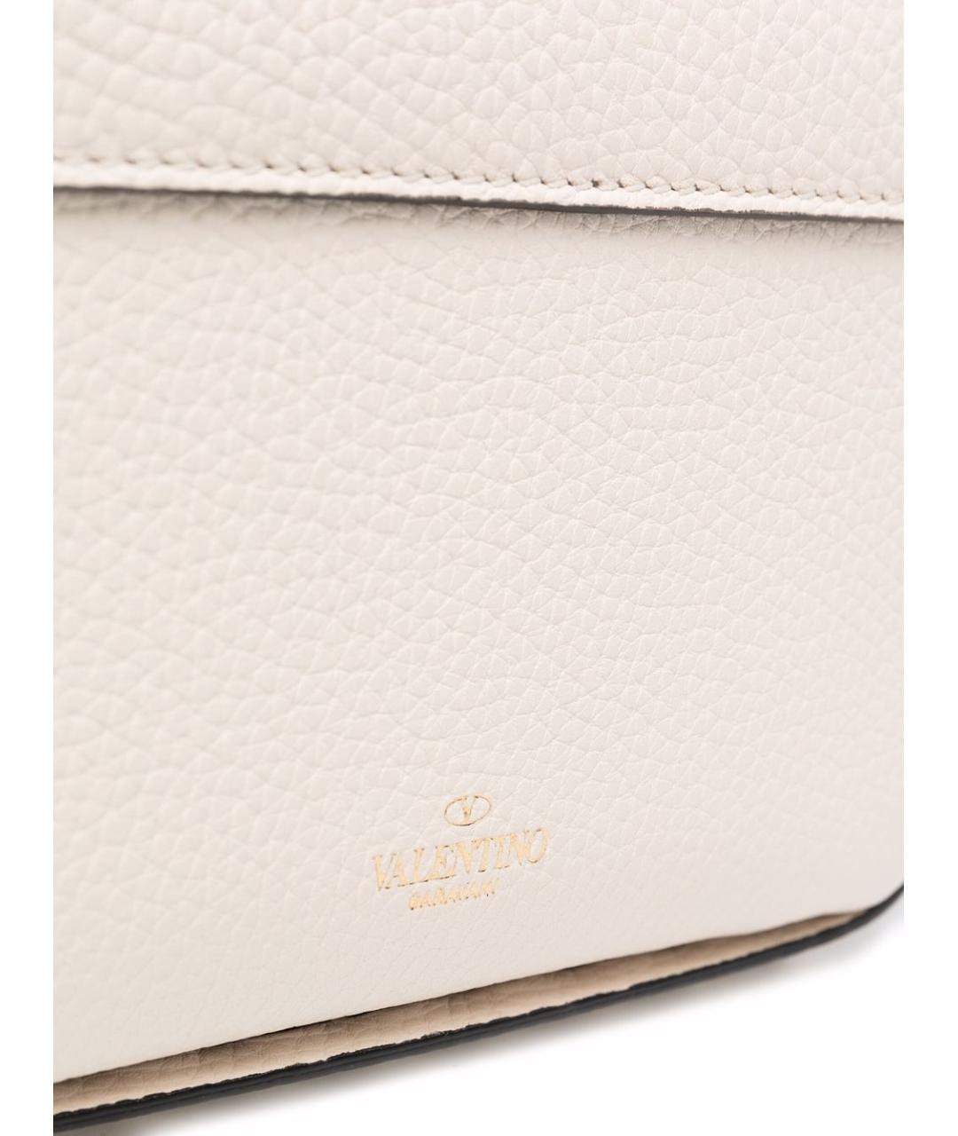 VALENTINO Бежевая кожаная сумка с короткими ручками, фото 2