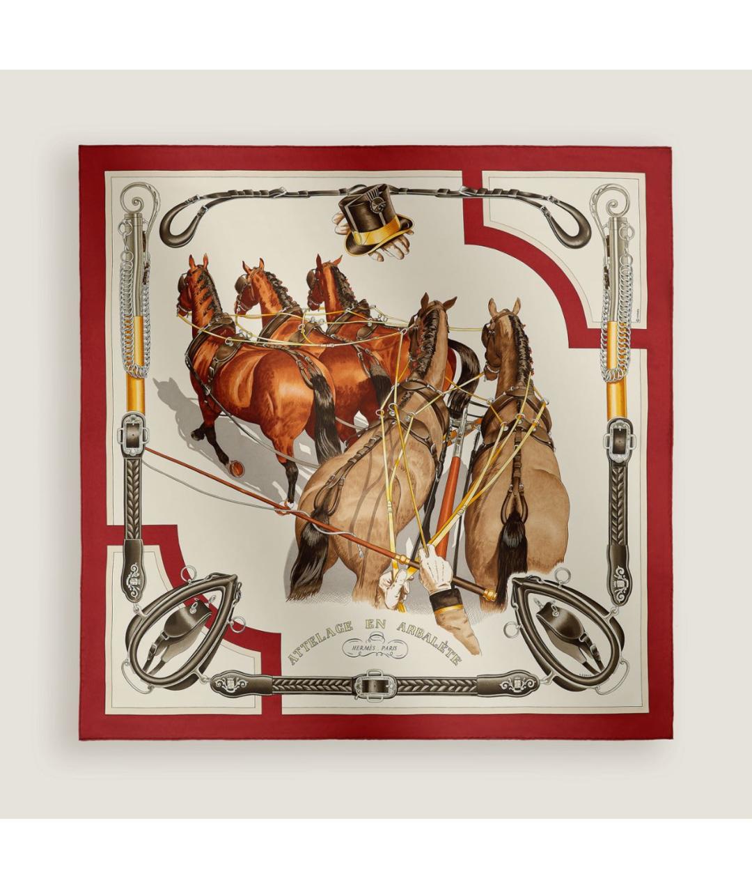 HERMES Мульти шелковый платок, фото 5