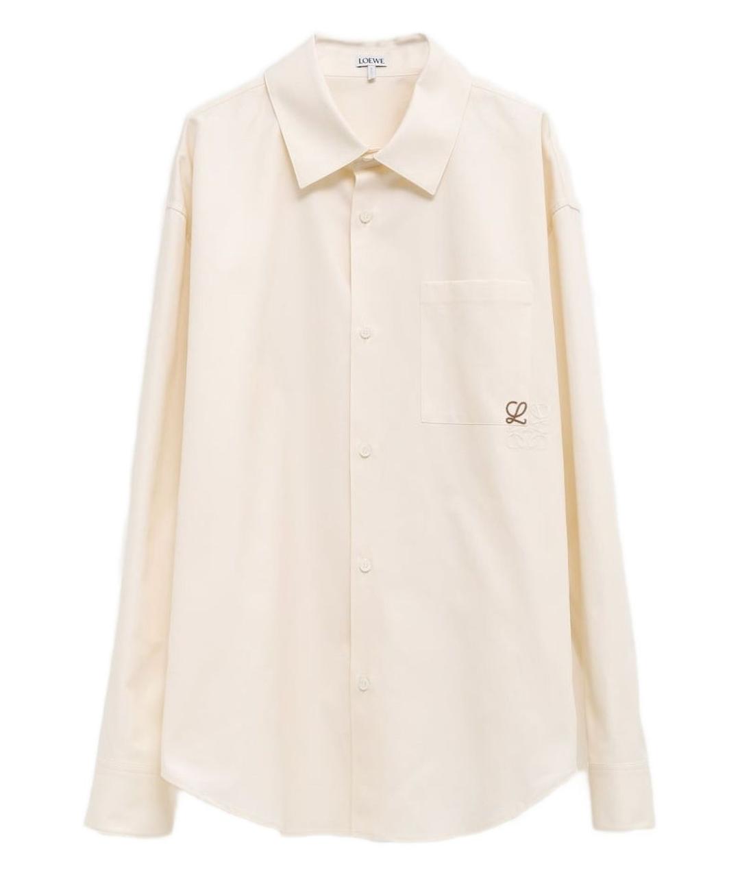 LOEWE Бежевая хлопковая классическая рубашка, фото 1