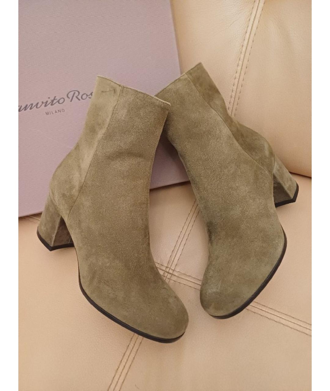 GIANVITO ROSSI Бежевые замшевые ботильоны, фото 3