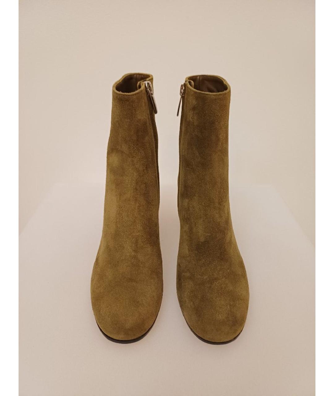 GIANVITO ROSSI Бежевые замшевые ботильоны, фото 6