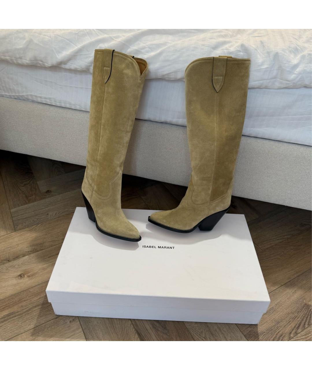 ISABEL MARANT Бежевые замшевые сапоги, фото 6