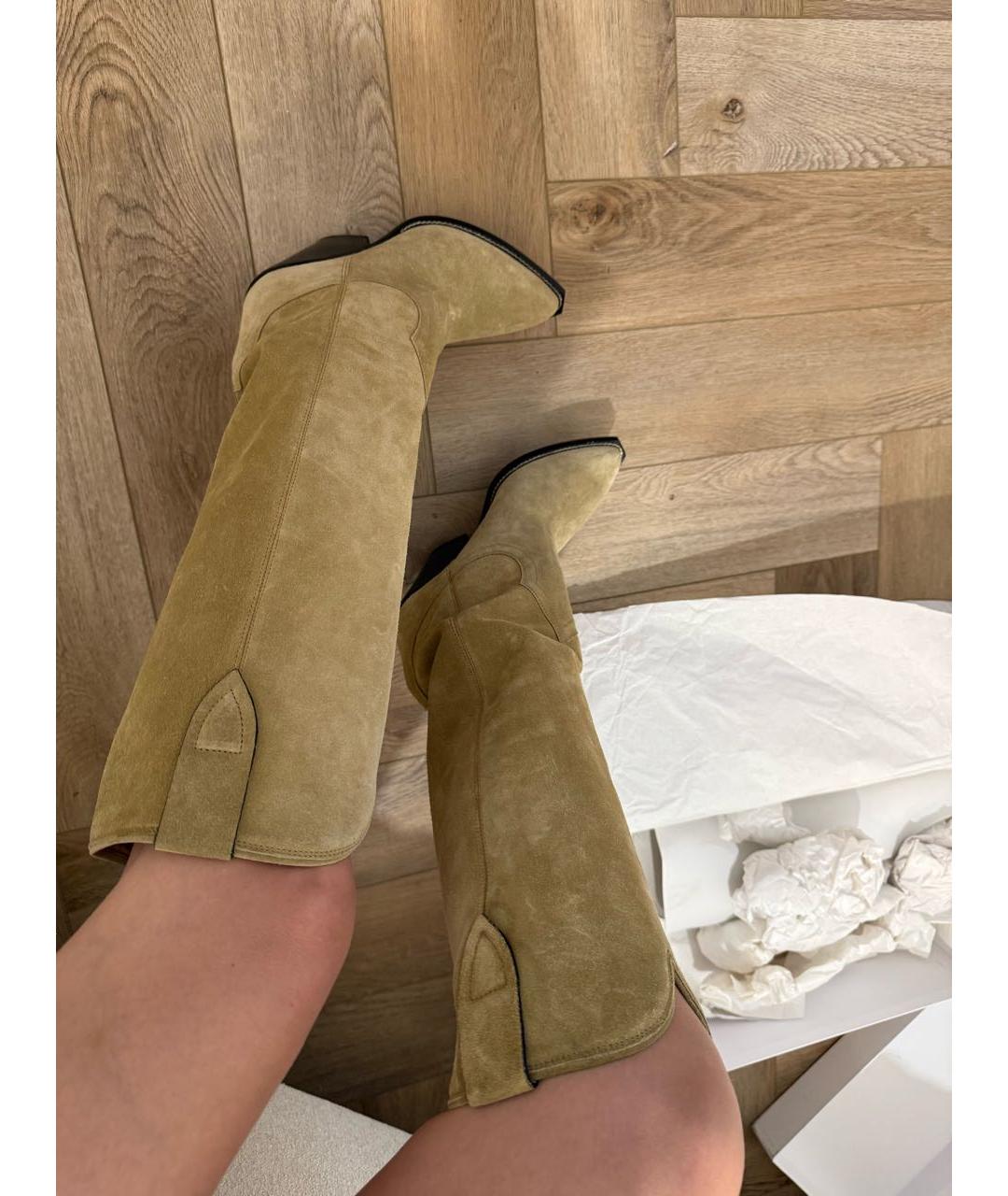 ISABEL MARANT Бежевые замшевые сапоги, фото 3