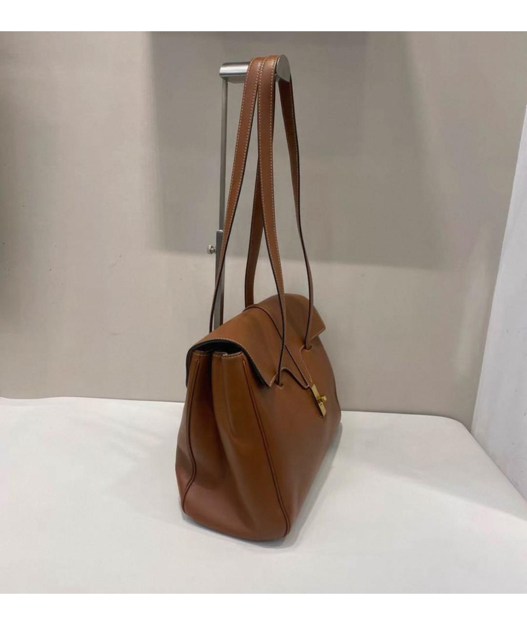 CELINE Коричневая кожаная сумка через плечо, фото 5