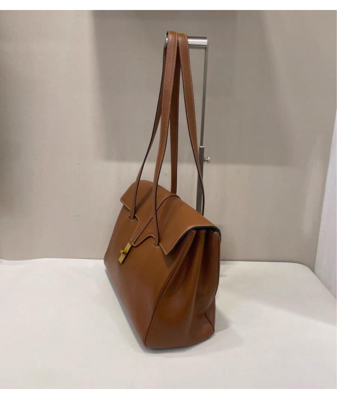 CELINE Коричневая кожаная сумка через плечо, фото 4