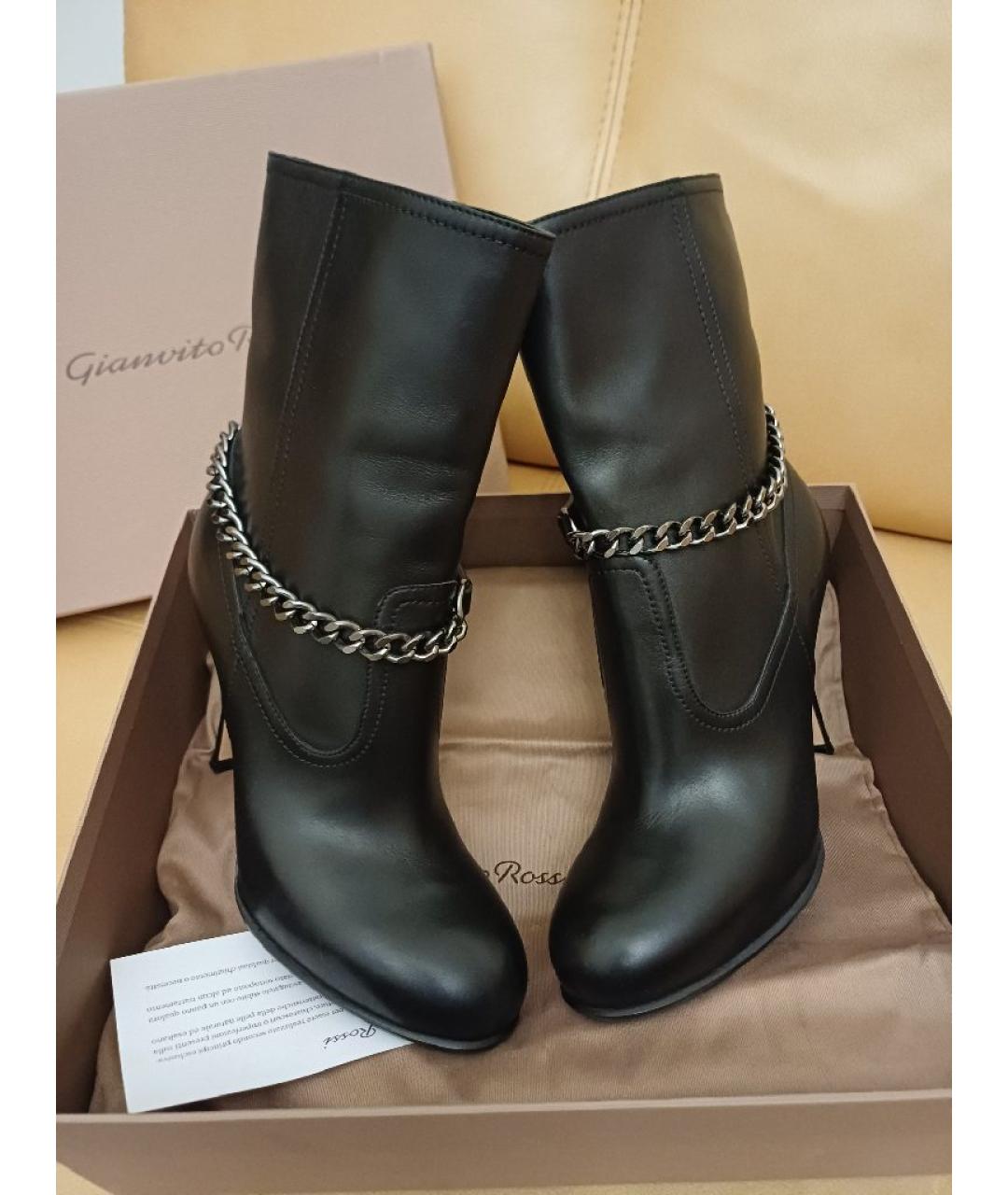 GIANVITO ROSSI Черные кожаные ботильоны, фото 3